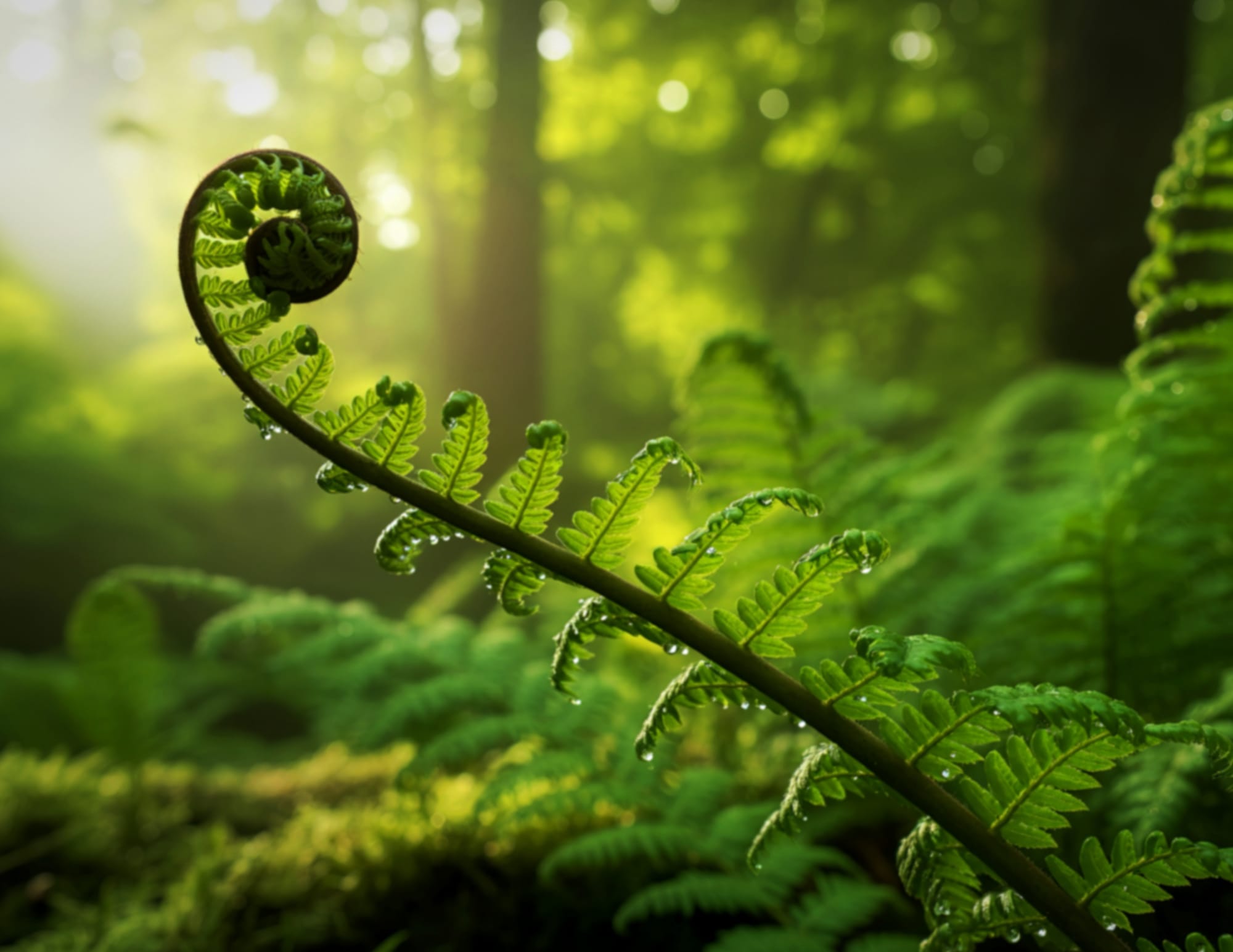 Une plante qui pousse vers la lumière représentant la force vitale